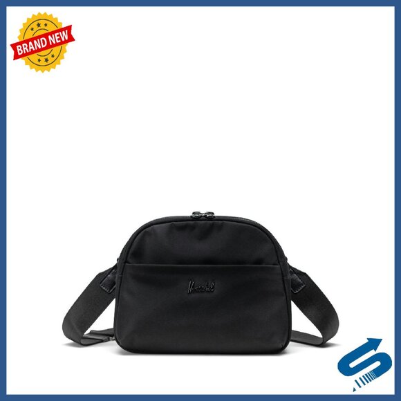 Recycled Twill Crossbody Bag with Adjustable Strap and Zippered Pockets